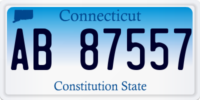 CT license plate AB87557