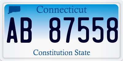 CT license plate AB87558