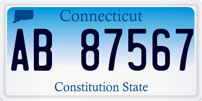 CT license plate AB87567