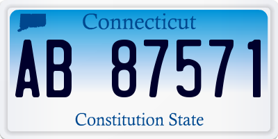 CT license plate AB87571