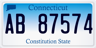 CT license plate AB87574