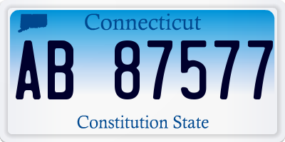 CT license plate AB87577