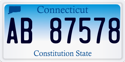 CT license plate AB87578