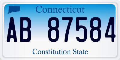 CT license plate AB87584