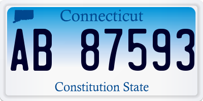 CT license plate AB87593