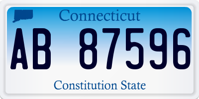 CT license plate AB87596
