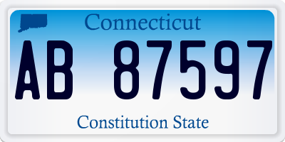 CT license plate AB87597