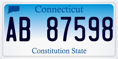 CT license plate AB87598