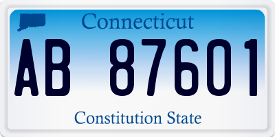 CT license plate AB87601