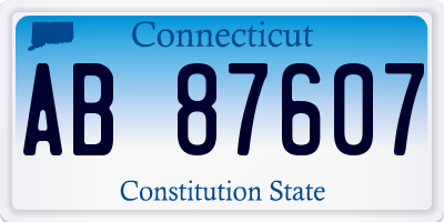 CT license plate AB87607