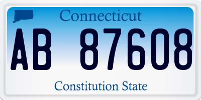 CT license plate AB87608