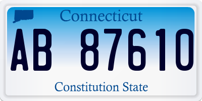 CT license plate AB87610