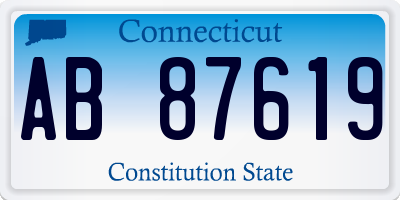 CT license plate AB87619