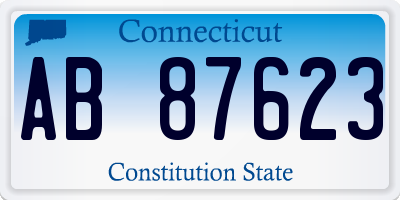 CT license plate AB87623