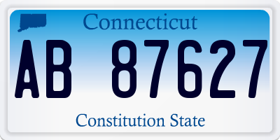 CT license plate AB87627