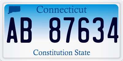 CT license plate AB87634