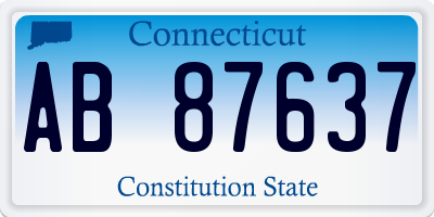 CT license plate AB87637