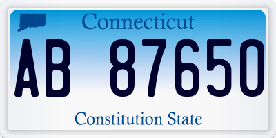 CT license plate AB87650