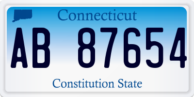 CT license plate AB87654