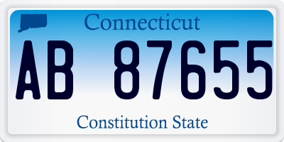 CT license plate AB87655