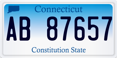 CT license plate AB87657