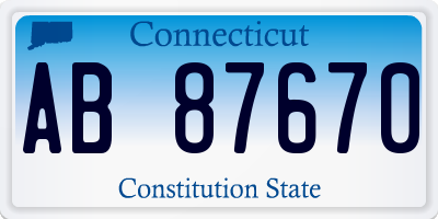 CT license plate AB87670