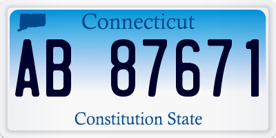 CT license plate AB87671