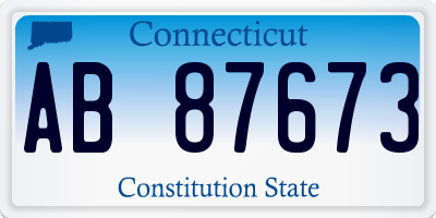 CT license plate AB87673