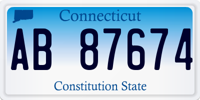 CT license plate AB87674