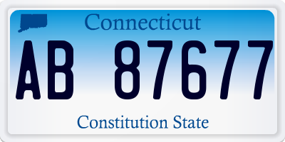 CT license plate AB87677