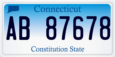 CT license plate AB87678