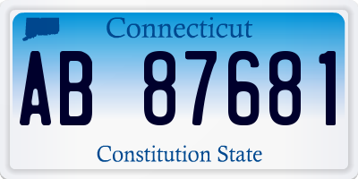 CT license plate AB87681