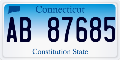 CT license plate AB87685