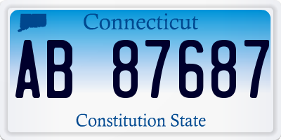CT license plate AB87687