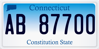 CT license plate AB87700