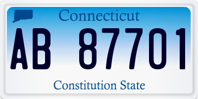 CT license plate AB87701