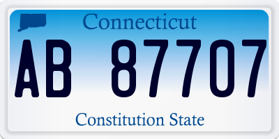 CT license plate AB87707