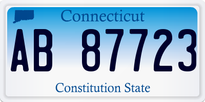 CT license plate AB87723