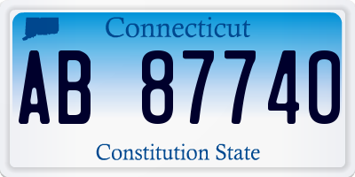 CT license plate AB87740