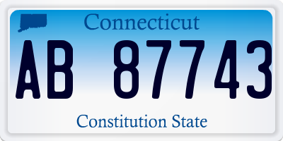 CT license plate AB87743