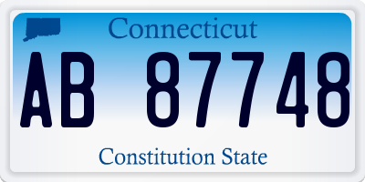 CT license plate AB87748
