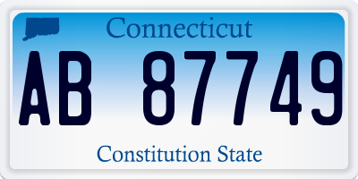 CT license plate AB87749