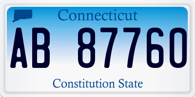 CT license plate AB87760