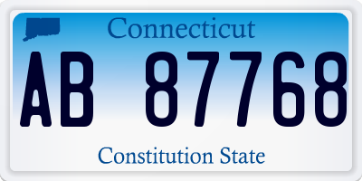 CT license plate AB87768