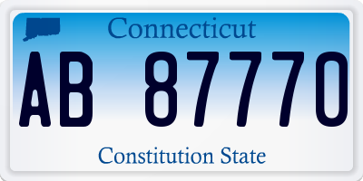 CT license plate AB87770