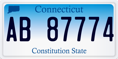 CT license plate AB87774