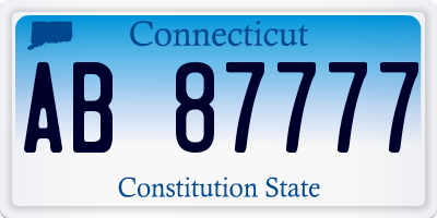 CT license plate AB87777