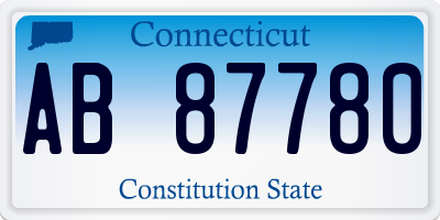 CT license plate AB87780