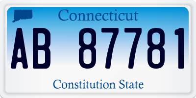 CT license plate AB87781