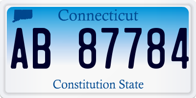 CT license plate AB87784